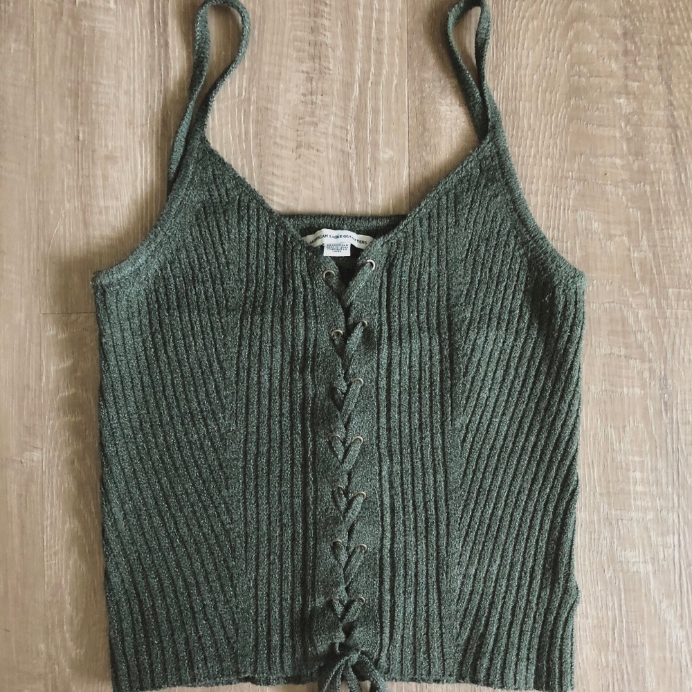 NWOT Olive Green Ribbed Tank Top